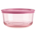 Pyrex® Simply Store® Tinted Glass 4-cup Round Storage Container with Lid, Pink
