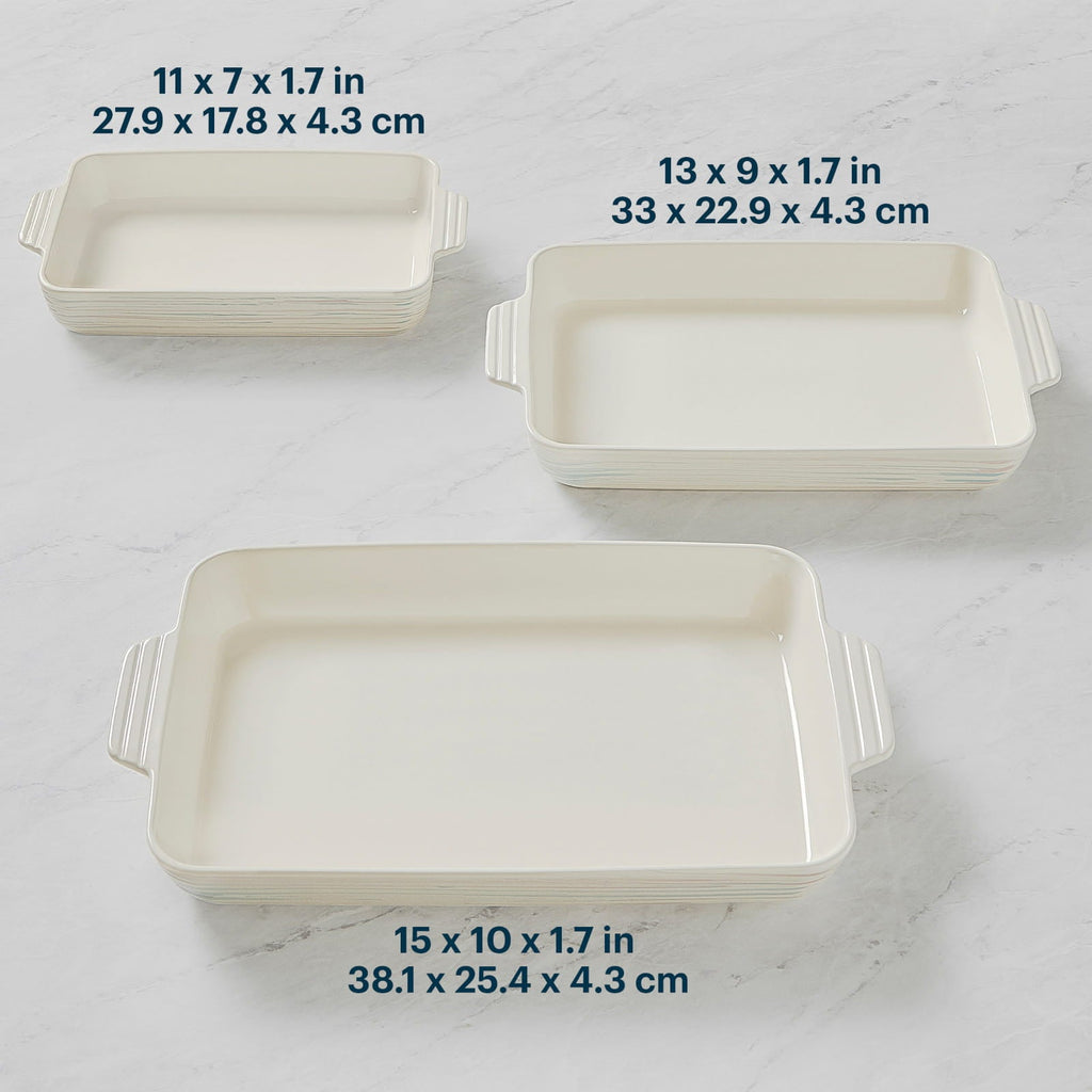 Pyrex® 3-Piece Rectangular Ceramic Bakeware Set