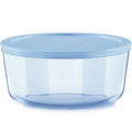 Pyrex® Simply Store® Tinted 7-cup Round Storage with Blue Plastic Lid