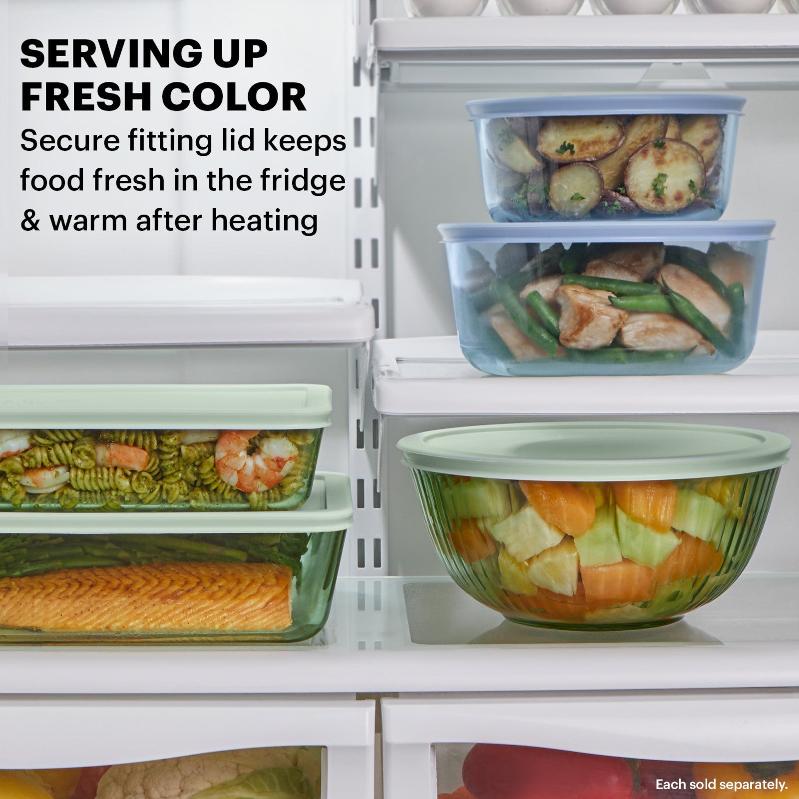 Pyrex® Colors Sculpted Tinted 2.3-quart Mixing Bowl with Lid, Green