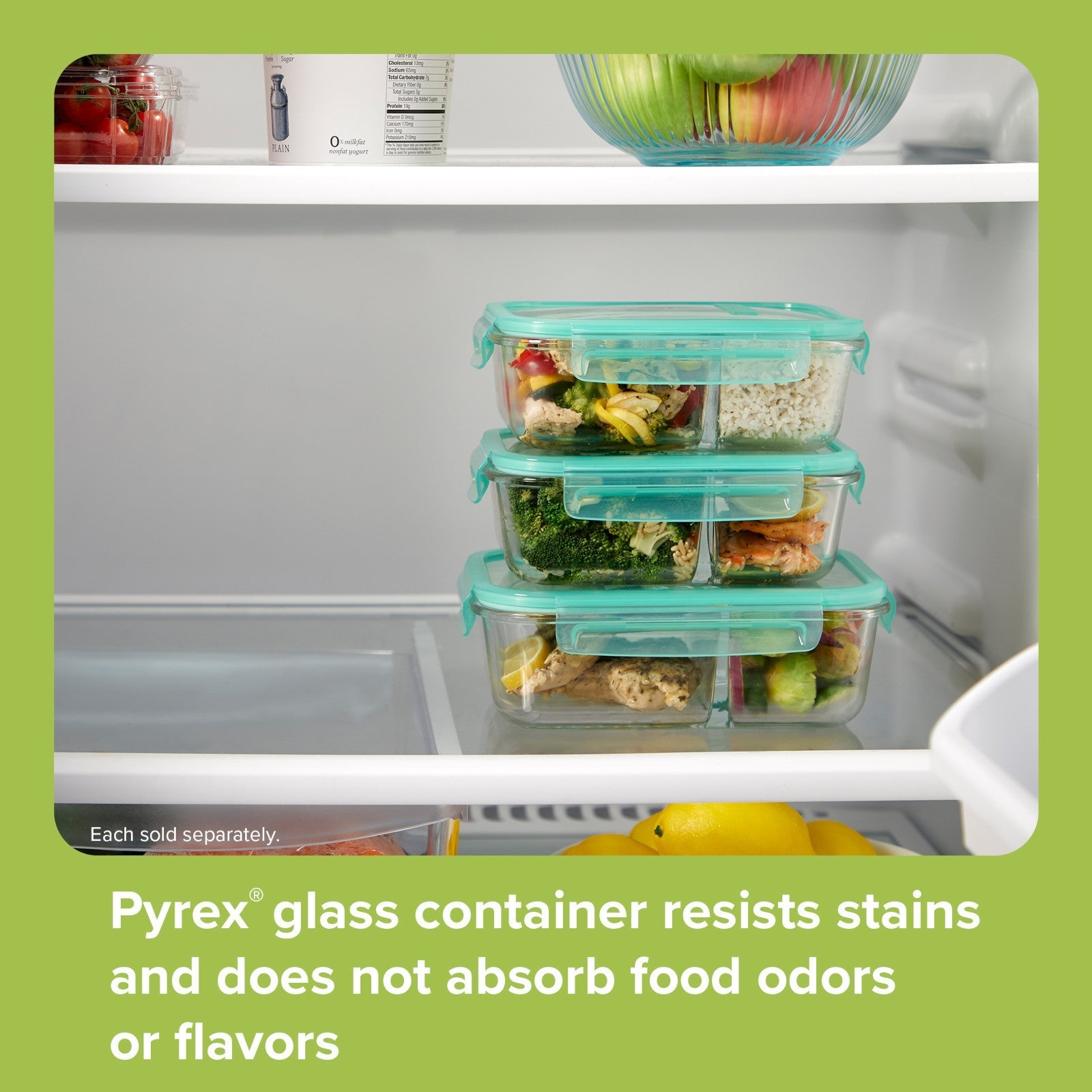 Snapware® MealBox™ 3.8-cup Divided Glass Storage Container with Lid